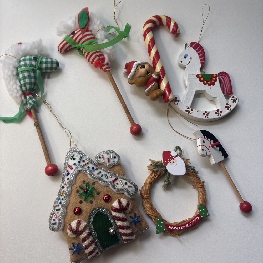 7‎ Vintage Ornaments Christmas Holiday Cute